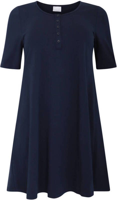 Yoek A-lijn jurk met biologisch katoen donkerblauw