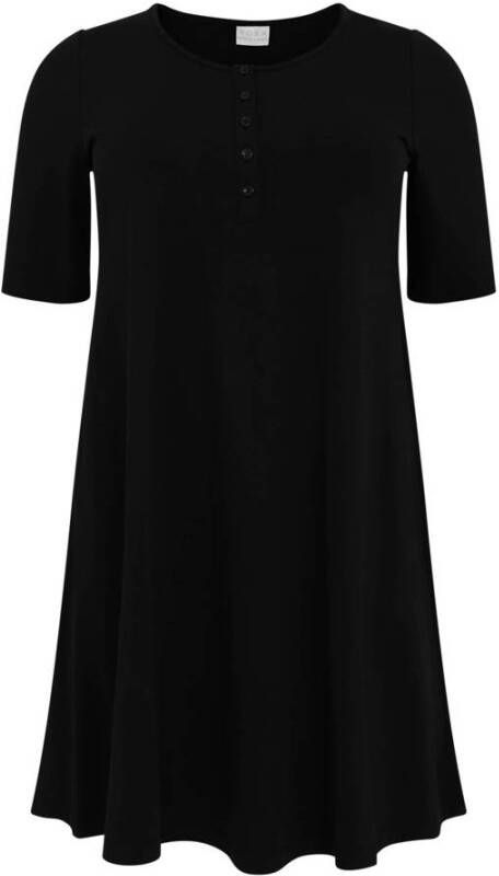 Yoek A-lijn jurk met biologisch katoen zwart