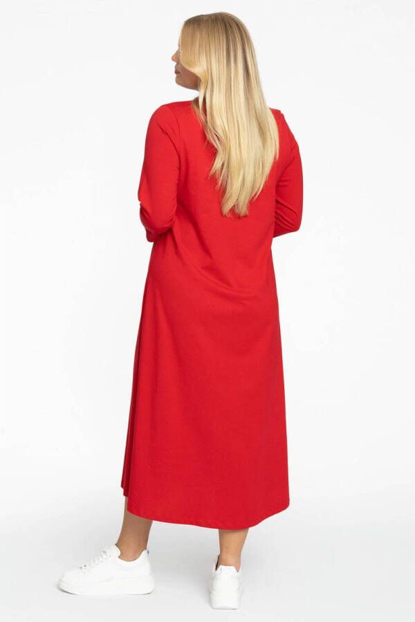 Yoek A-lijn jurk van katoen jersey rood