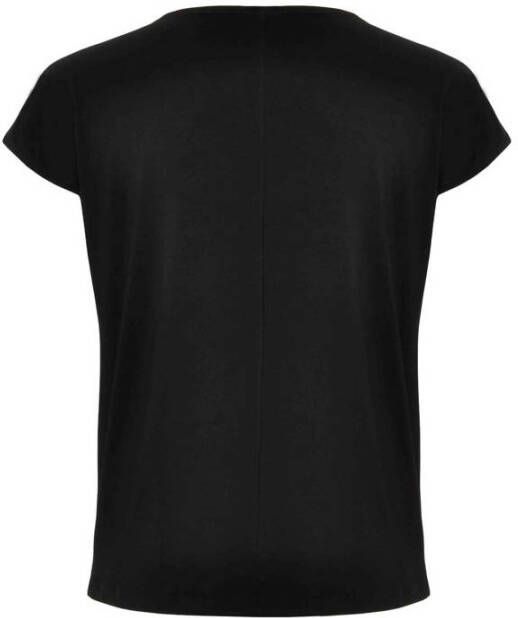Yoek basic T-shirt van travelstof DOLCE zwart