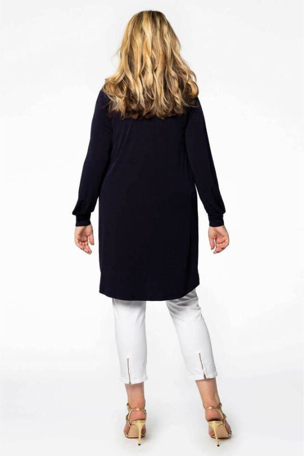 YOEK blouse van travelstof DOLCE met plooien donkerblauw - Foto 2