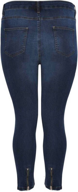 Yoek cropped high waist skinny jeans dark denim