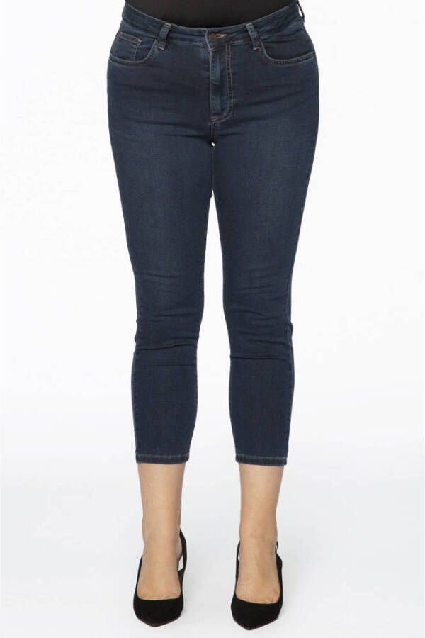 Yoek cropped high waist skinny jeans dark denim