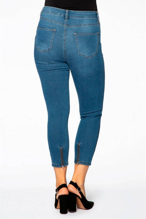 Yoek cropped high waist skinny jeans light denim
