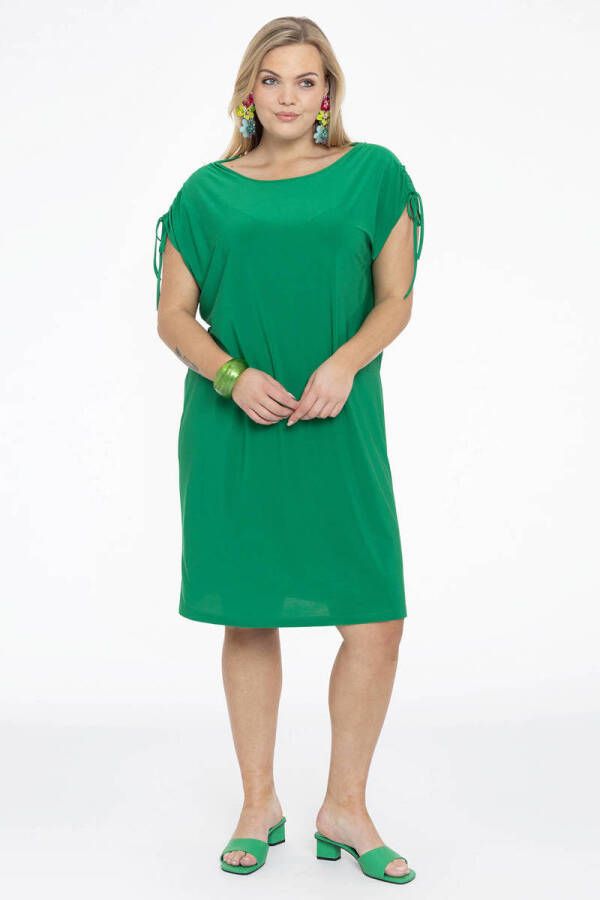 Yoek jurk DOLCE van travelstof groen
