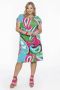 Yoek jurk DOLCE van travelstof met paisleyprint groen roze blauw - Thumbnail 2