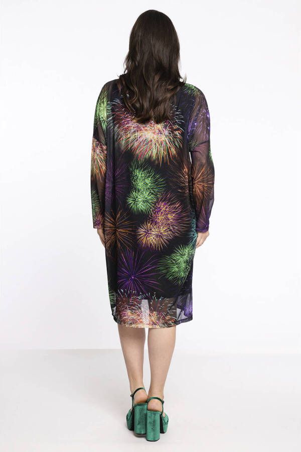 YOEK jurk met all over print zwart