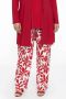 YOEK linnen straight fit broek met all over print rood wit - Thumbnail 3