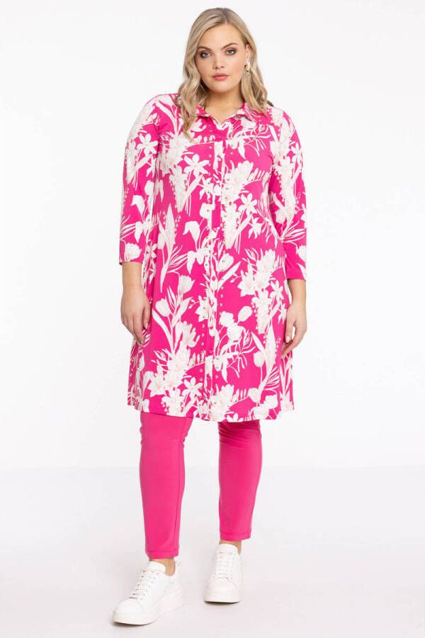 Yoek Loretta's Favourites blousejurk van DOLCE travelstof roze wit