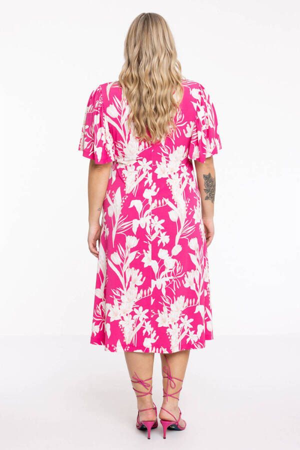 Yoek Loretta's Favourites jurk van DOLCE travelstof roze wit