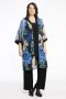 Yoek mesh kimono vest met all over print blauw zwart - Thumbnail 2