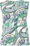 YOEK top DOLCE van travelstof met all over print wit turquoise - Thumbnail 2