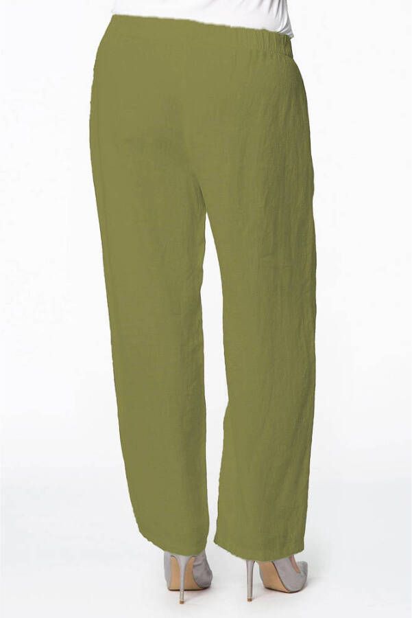 YOEK straight fit broek LINEN groen