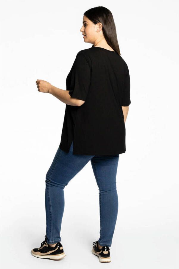 YOEK T-shirt a-lijn zwart