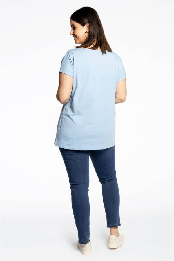 Yoek T-shirt COTTON lichtblauw