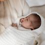 Yumi Baby newborn inbakerzak Diamonds 0-3 maand van biologisch katoen off white Inbakerdoek Ecru - Thumbnail 2