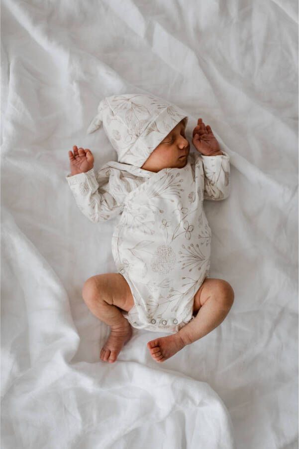 Yumi Baby newborn overslag romper Fairytale off white beige