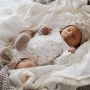 Yumi Baby newborn overslag romper Fresh Twigs off white camel Ecru Katoen V-hals 56 - Thumbnail 2