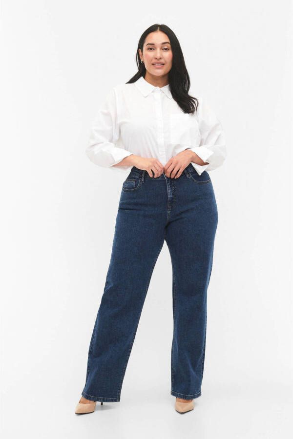 Zizzi high waist slim fit jeans dark blue denim