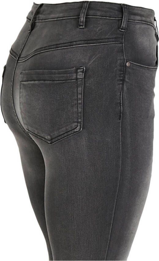 Zizzi high waist super slim fit jeans Amy grijs lengtemaat 32