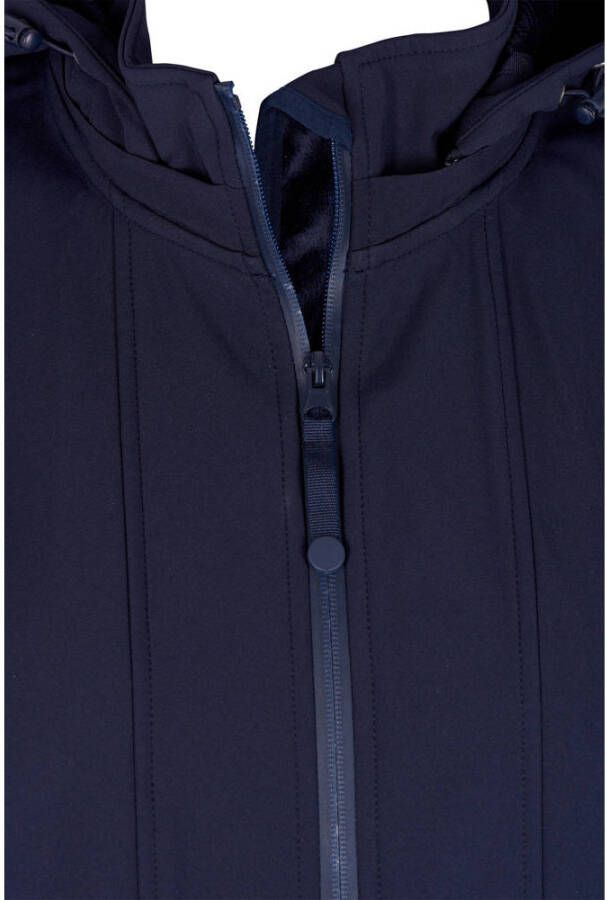 Zizzi waterafstotende softshell jas donkerblauw