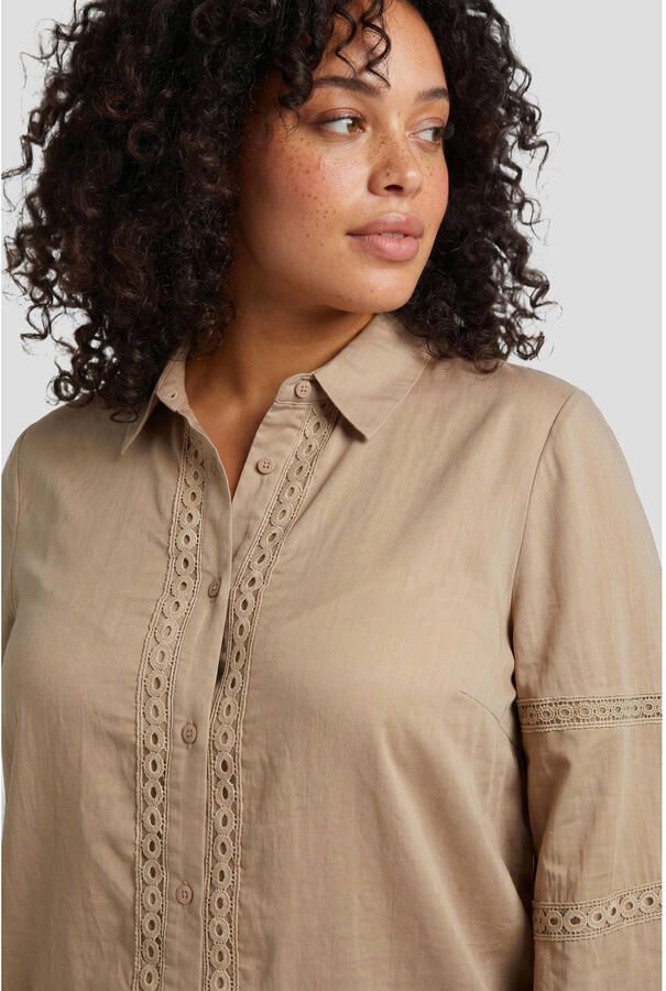 Exxcellent blouse met cut-out Plus Size lichtbruin - Foto 2