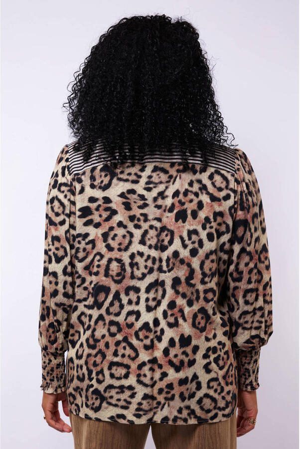 Exxcellent blouse met panterprint bruin - Foto 3