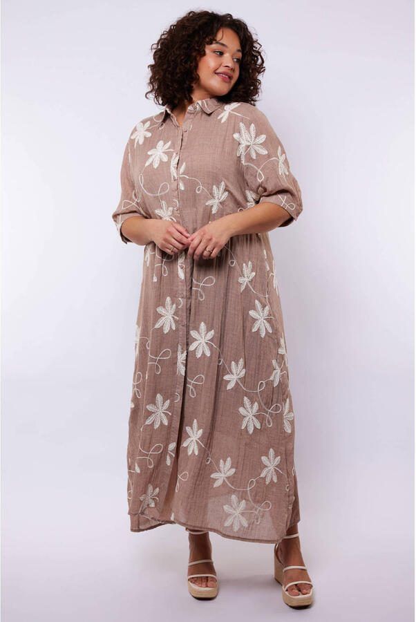 Exxcellent gebloemde blousejurk bruin
