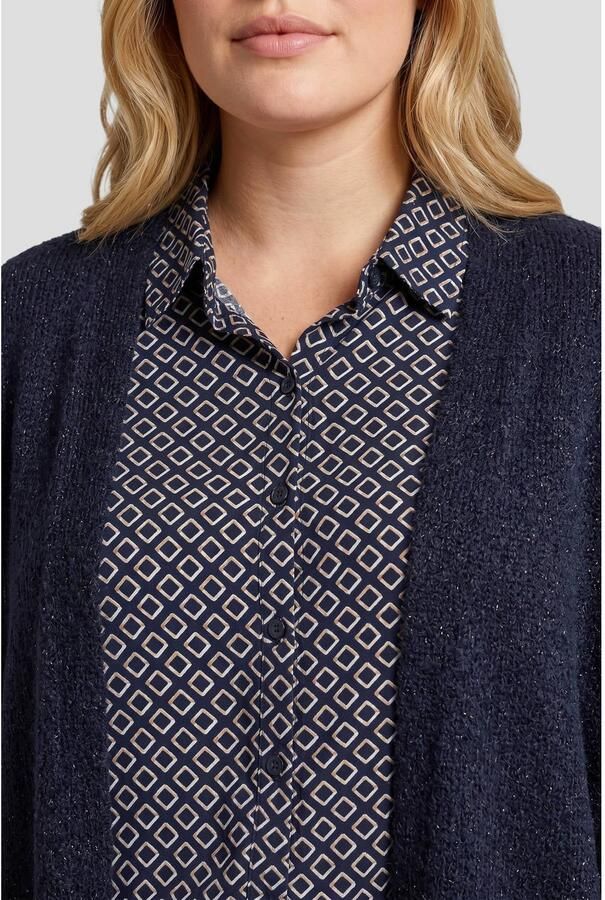 Exxcellent gebreid vest Plus Size met wol donkerblauw - Foto 2