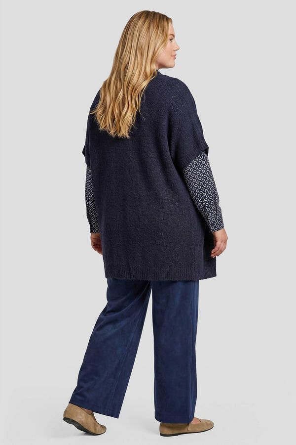 Exxcellent gebreid vest Plus Size met wol donkerblauw - Foto 3