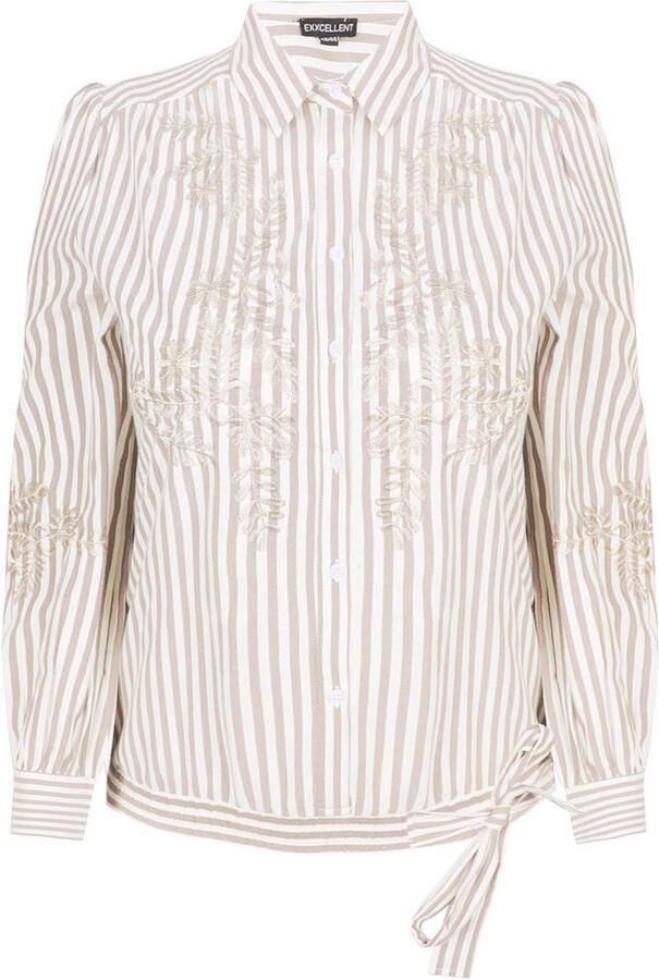 Exxcellent gestreepte blouse met borduursels Plus Size meerkleurig