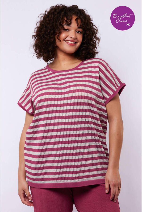 Exxcellent gestreepte top rood