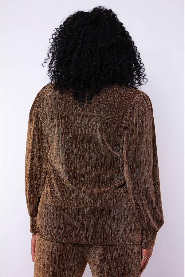 Exxcellent glitter top goud met lurex - Foto 2
