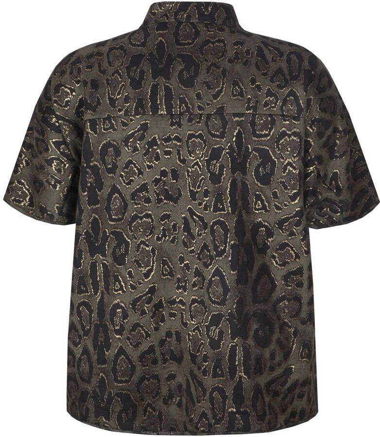 Exxcellent jacket Plus Size met panterprint olijfgroen