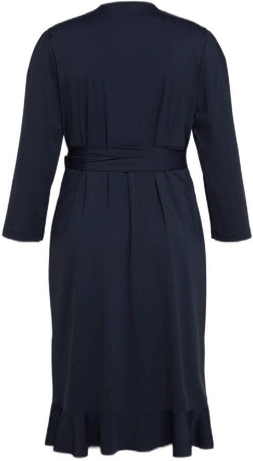 Exxcellent overslagjurk Lisa van travelstof donkerblauw