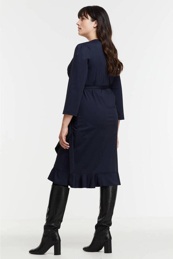 Exxcellent overslagjurk Lisa van travelstof donkerblauw - Foto 2