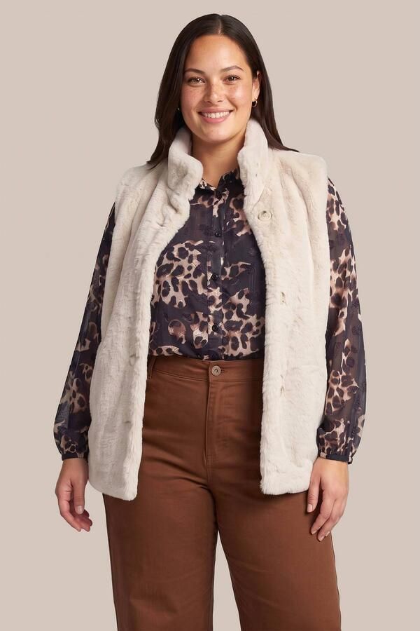Exxcellent Plus Size gilet zand