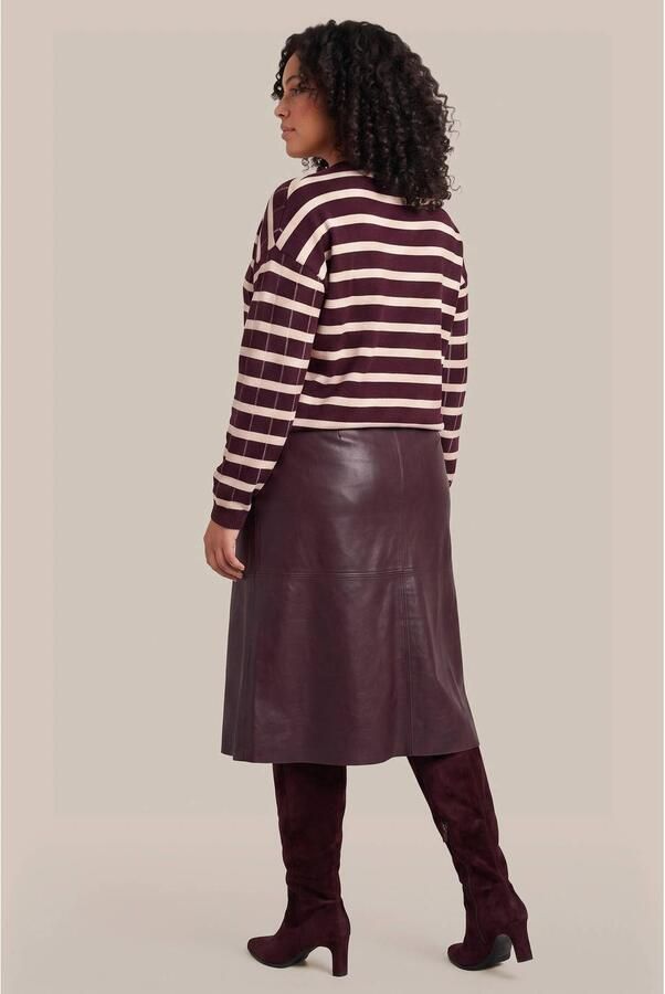 Exxcellent Plus Size imitatieleren A-lijn rok donkerrood - Foto 2