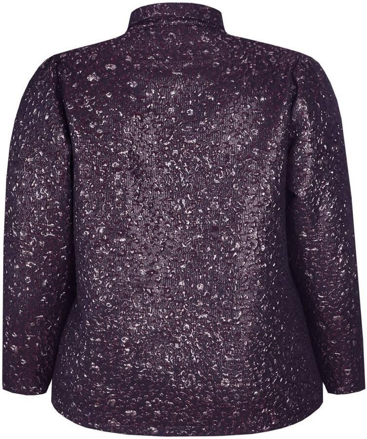 Exxcellent Plus Size jacquard jas donkerpaars - Foto 2