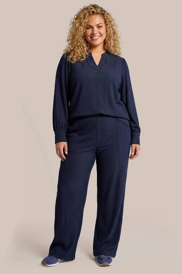 Exxcellent Plus Size straight leg broek donkerblauw