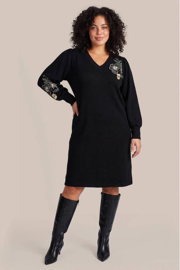 Exxcellent Plus Size sweatjurk zwart