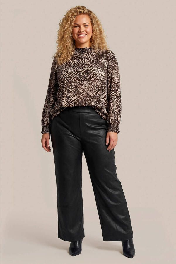 Exxcellent Plus Size top met dierenprint zand zwart - Foto 2