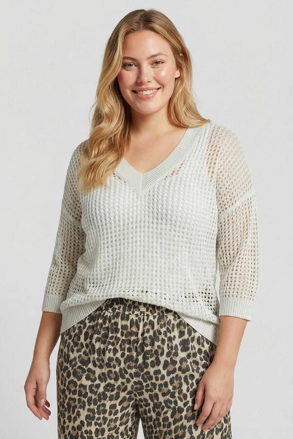 Exxcellent pullover ajour beige