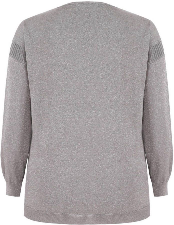 Exxcellent pullover taupe met lurex - Foto 2