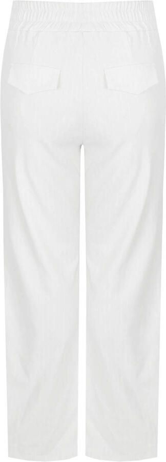 Exxcellent regular high waist pantalon met krijtstreep wit - Foto 3