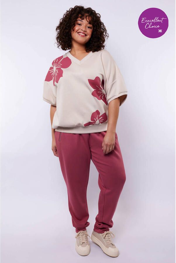Exxcellent regular waist joggingbroek roze