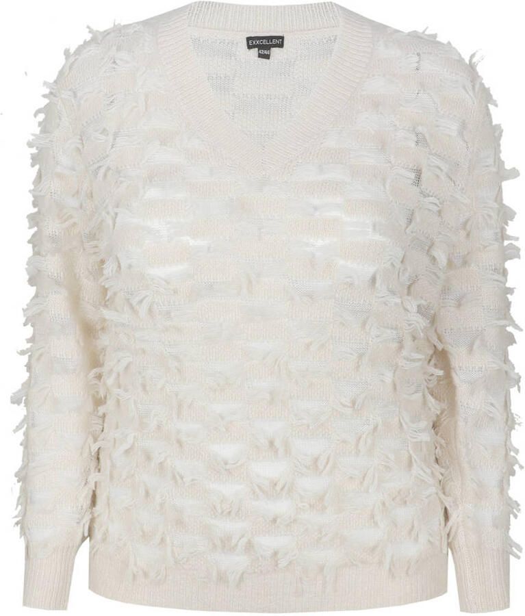Exxcellent semi-transparante trui Plus Size met wol zand