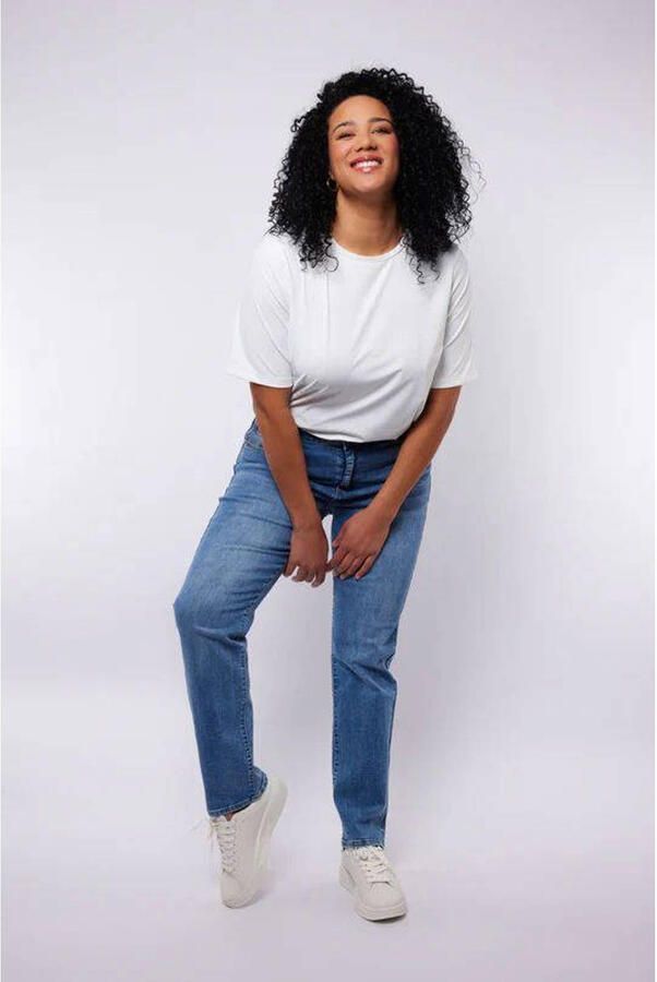 Exxcellent straight leg jeans medium blue denim