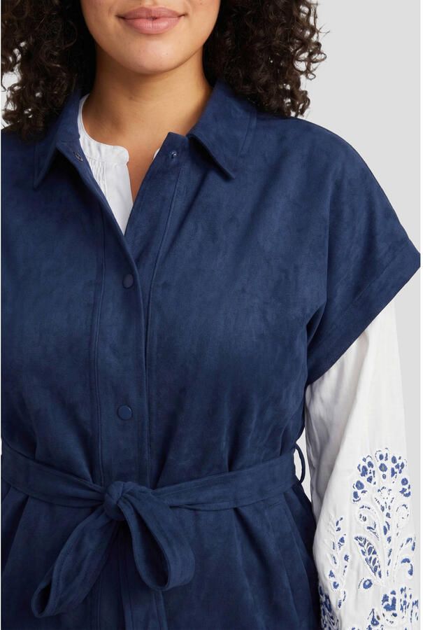 Exxcellent suèdelook gilet met ceintuur Plus Size donkerblauw - Foto 2