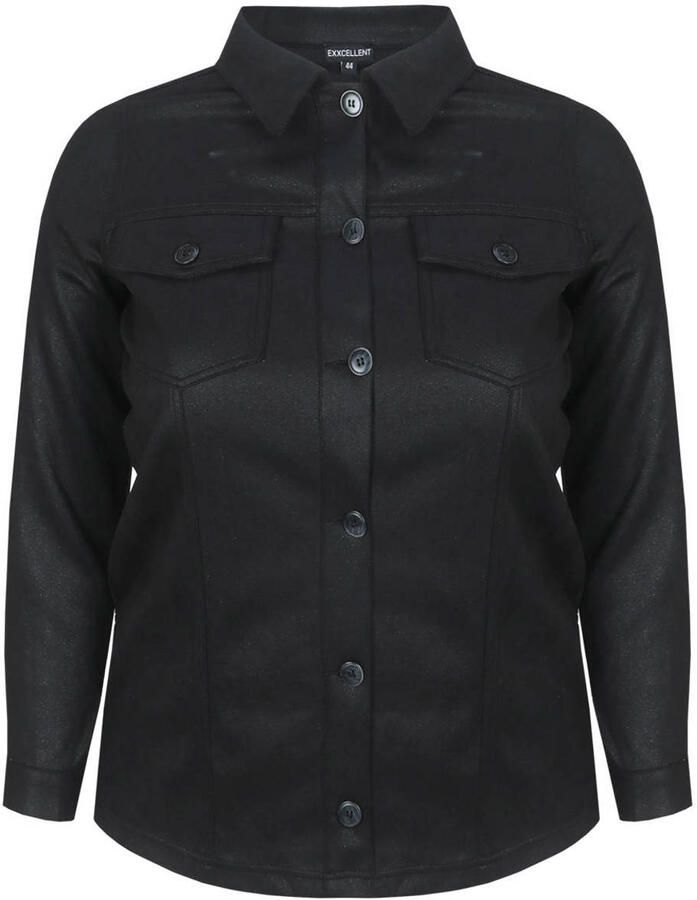 Exxcellent suèdelook jacket Plus Size zwart